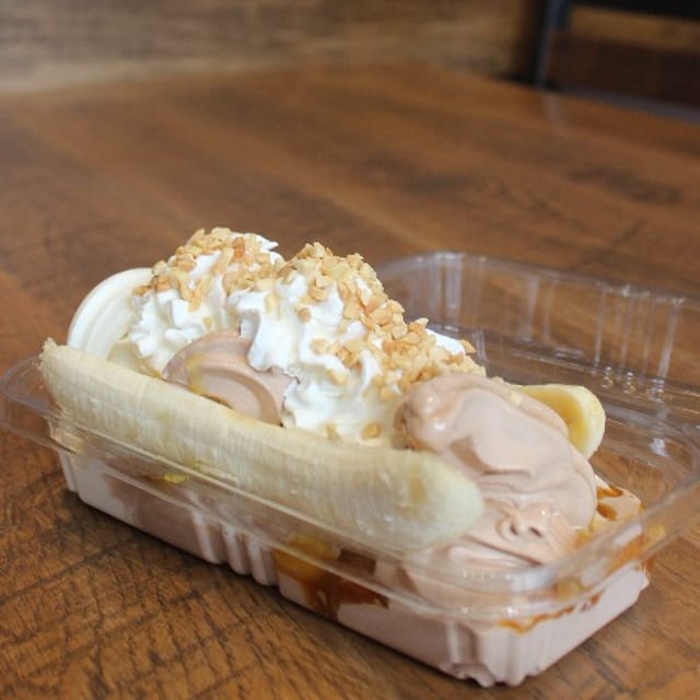 Soft Serve Banana Split.