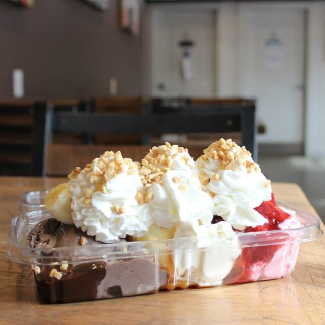 Homemade Banana Split.