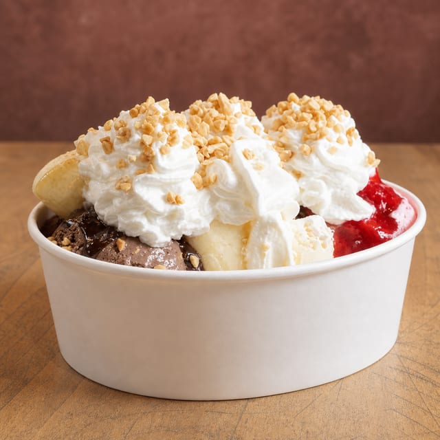 Homemade Banana Split.