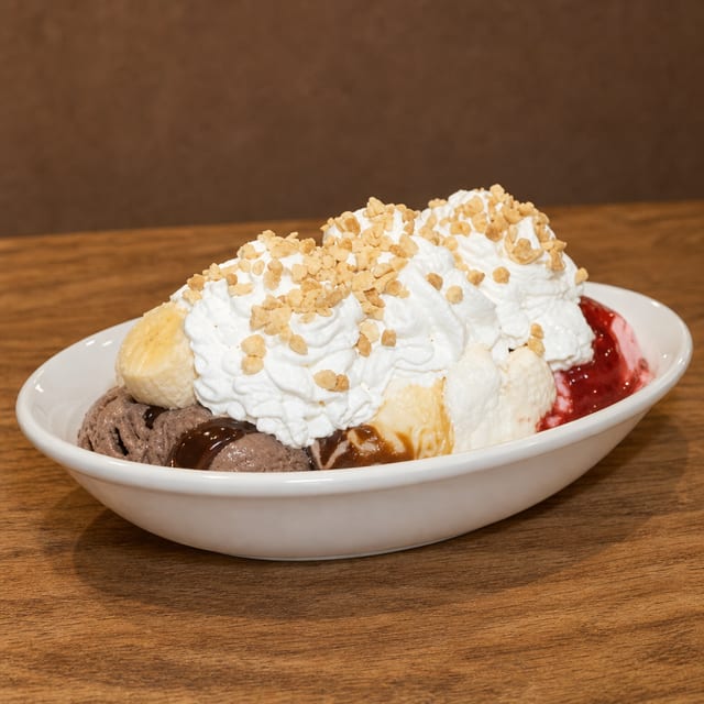 Vegan Banana Split.