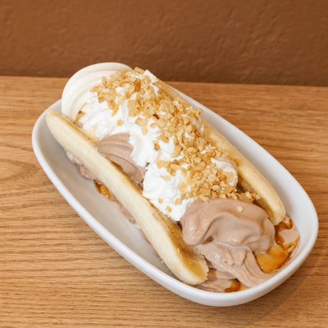 Soft Serve Banana Split.