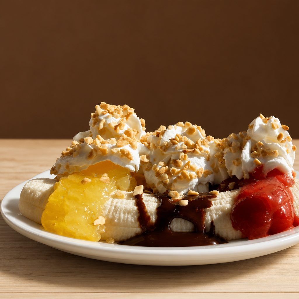Homemade Banana Split.