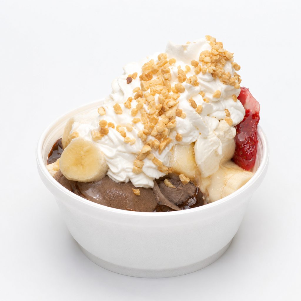 Vegan Banana Split.